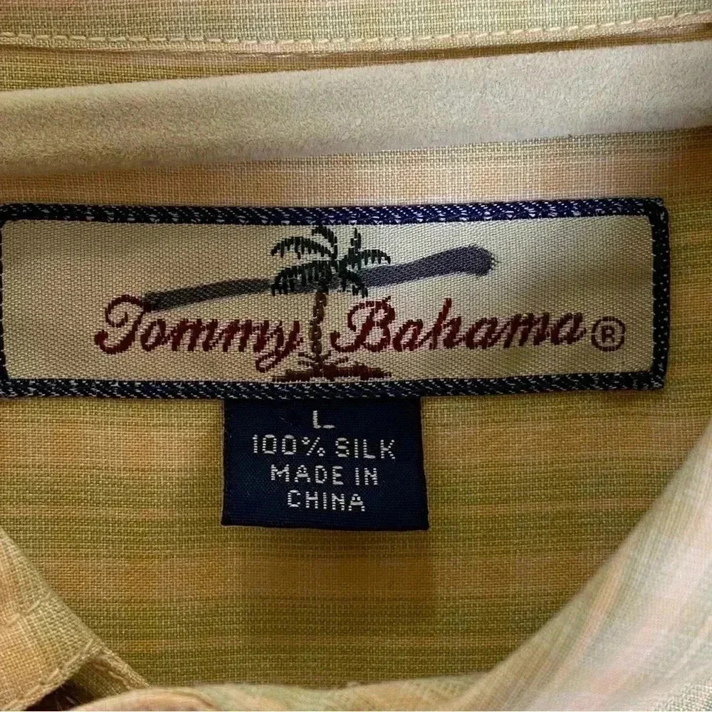 Tommy Bahama silk plaid button down dress shirt size large - Picture 4 of 4